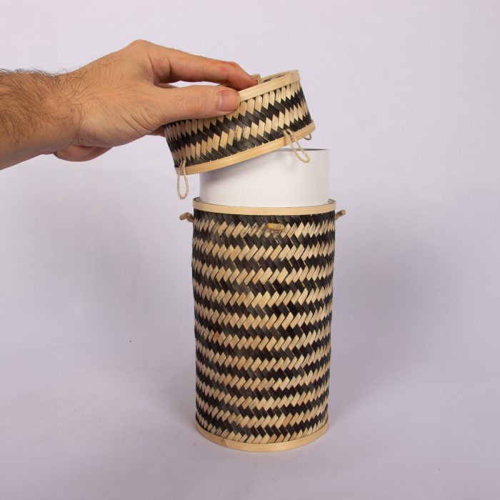 Chequered Bamboo Scatter Tube - Image 4