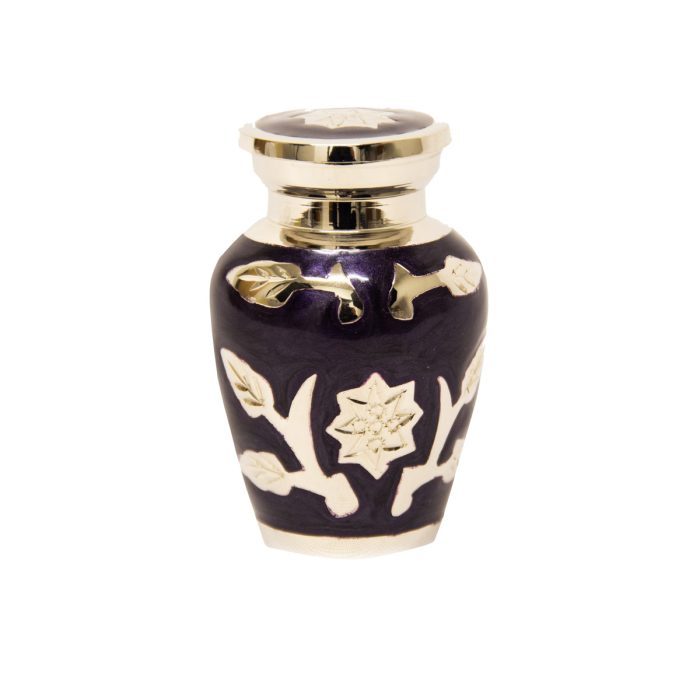 Purple Flowers Mini Urn