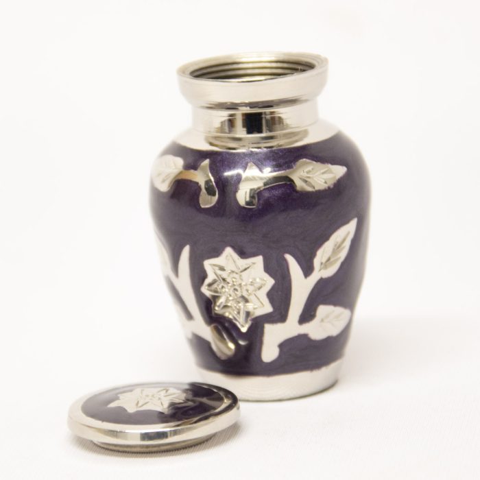 Purple Flowers Mini Urn - Image 3