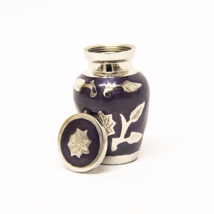 Purple Flowers Mini Urn - Image 2